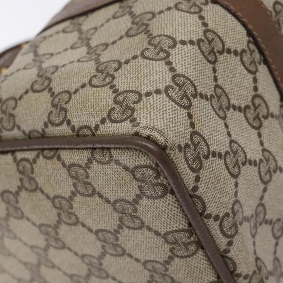 GUCCI GG Supreme Web Sherry Line Hand Bag PVC Beige Gold 39 02 007 Auth BA4056 - Picture 14 of 16